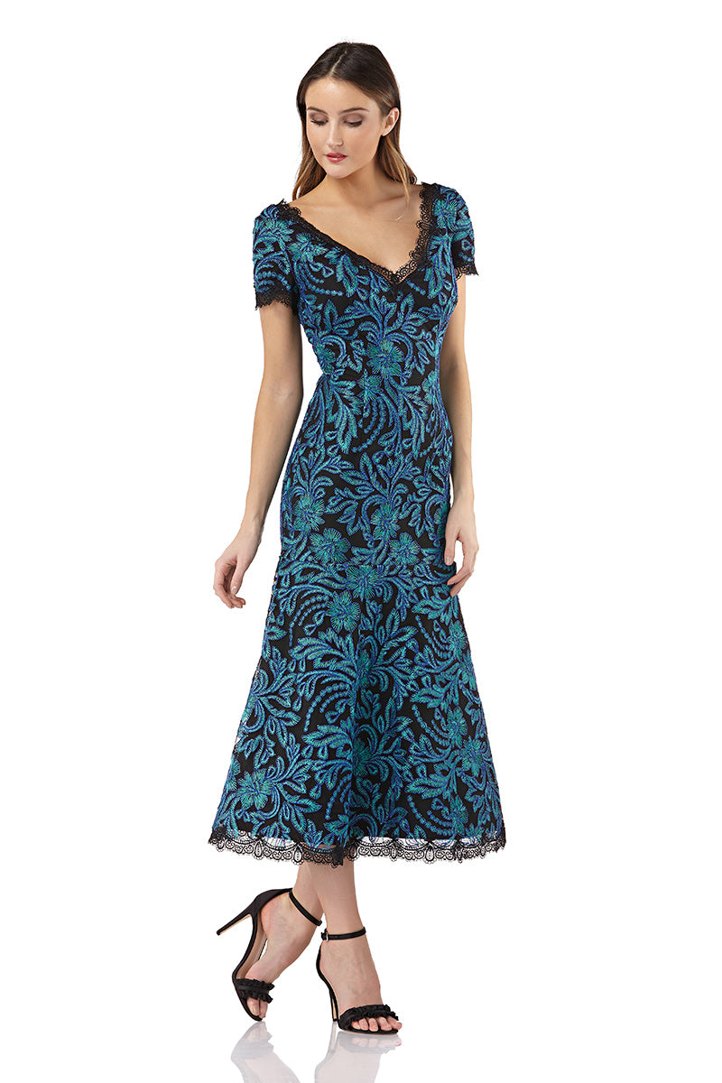 JS Collections Rory Fit & Flare Midi Dress Green Size 18