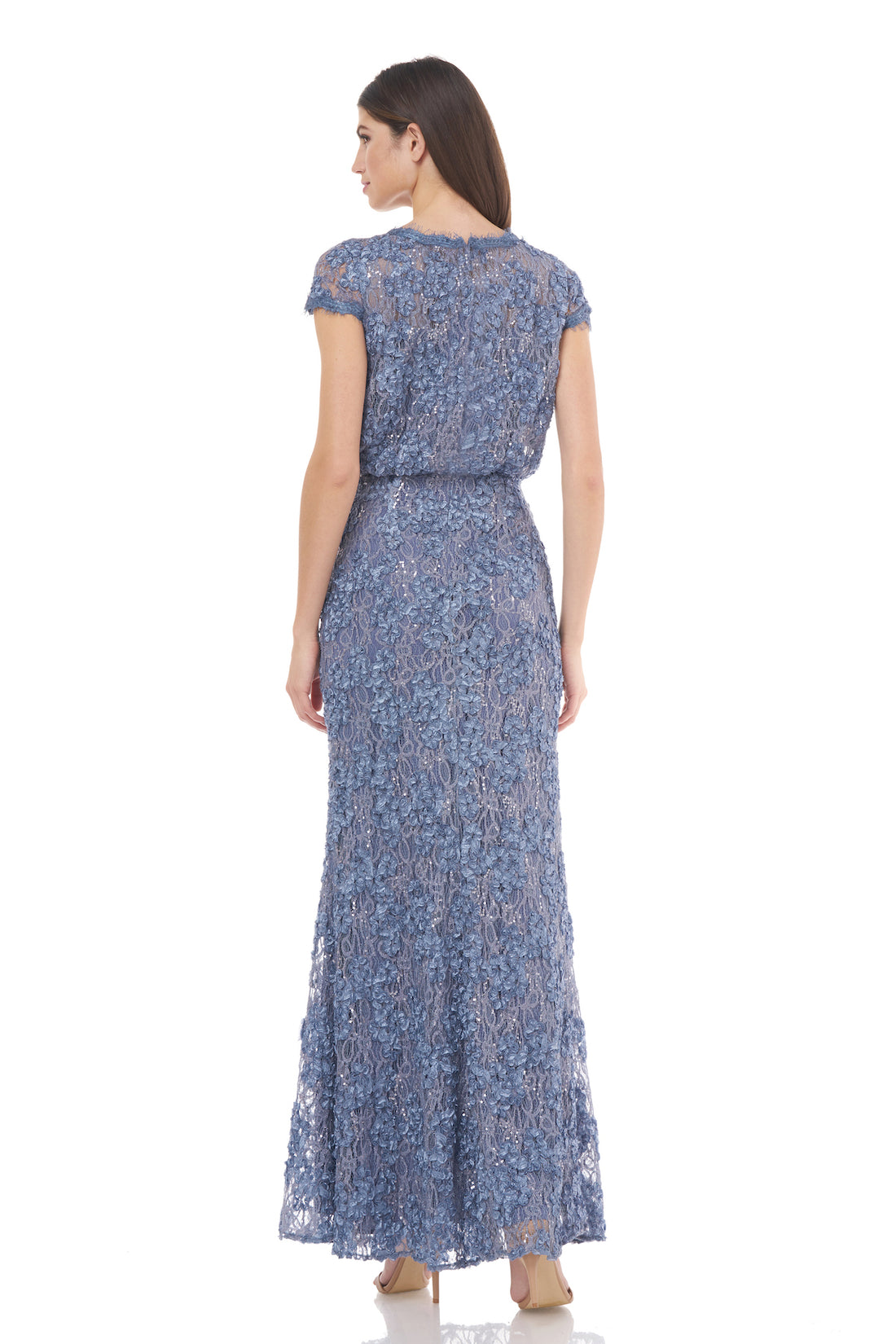 Js collections sequin lace blouson gown clearance