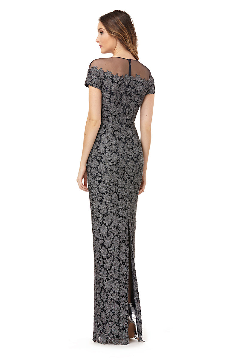 Illusion Shoulder Straight Gown
