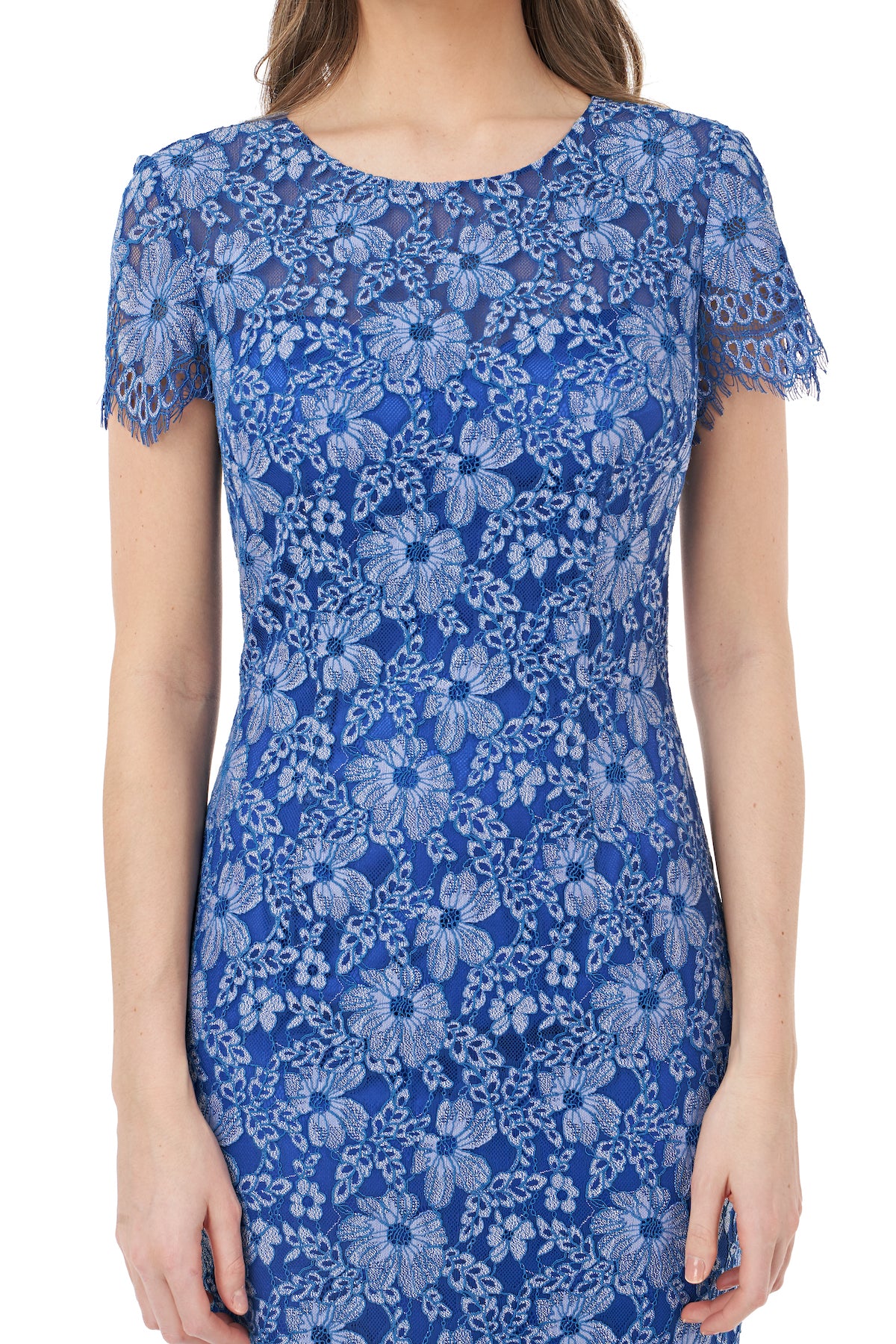 Embroidered Lace Sheath Dress JS Collections Embroidered Lace Sheath Dress JS Collections