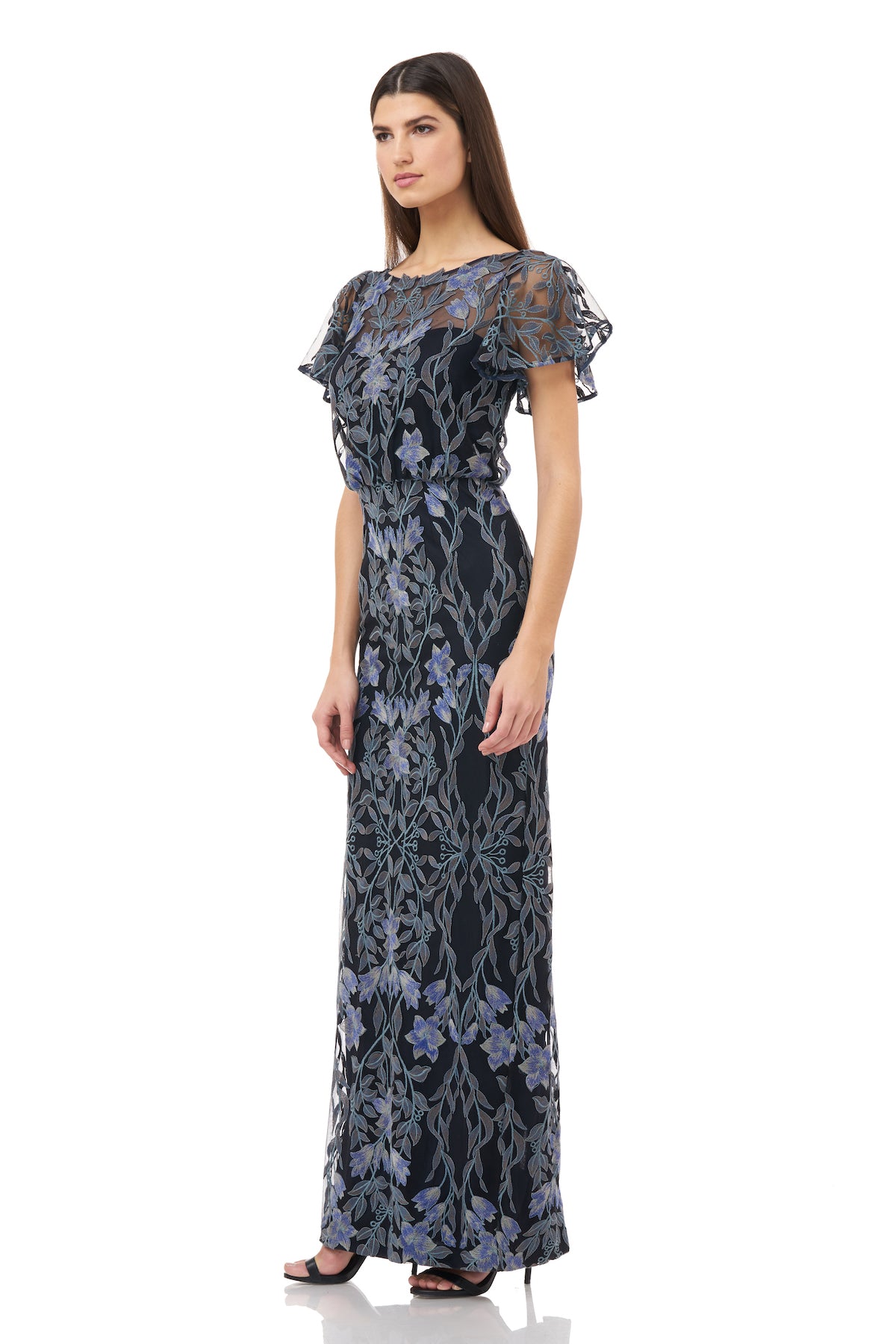 Illusion Embroidered Gown – JS Collections
