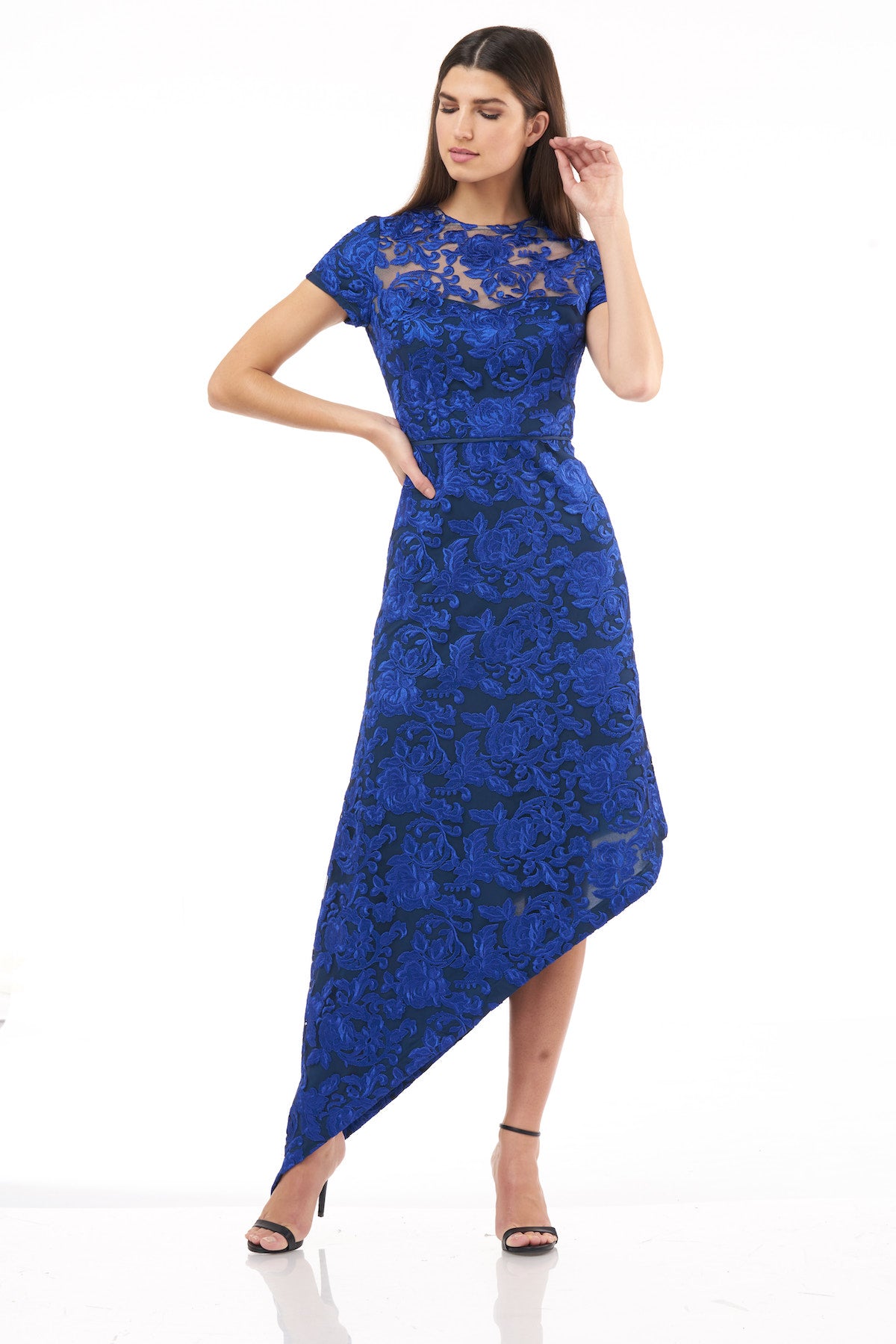 Embroidered Asymmetrical Cocktail Dress