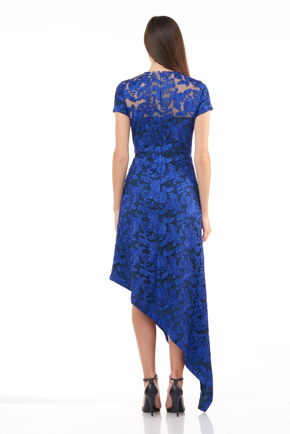 Embroidered Asymmetrical Cocktail Dress