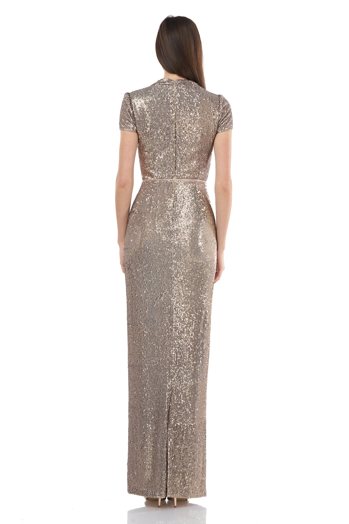 Cowl Neck Sequin Gown