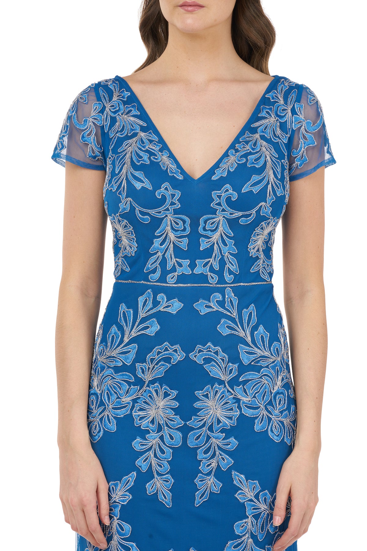 Embroidered Bead Mermaid Gown