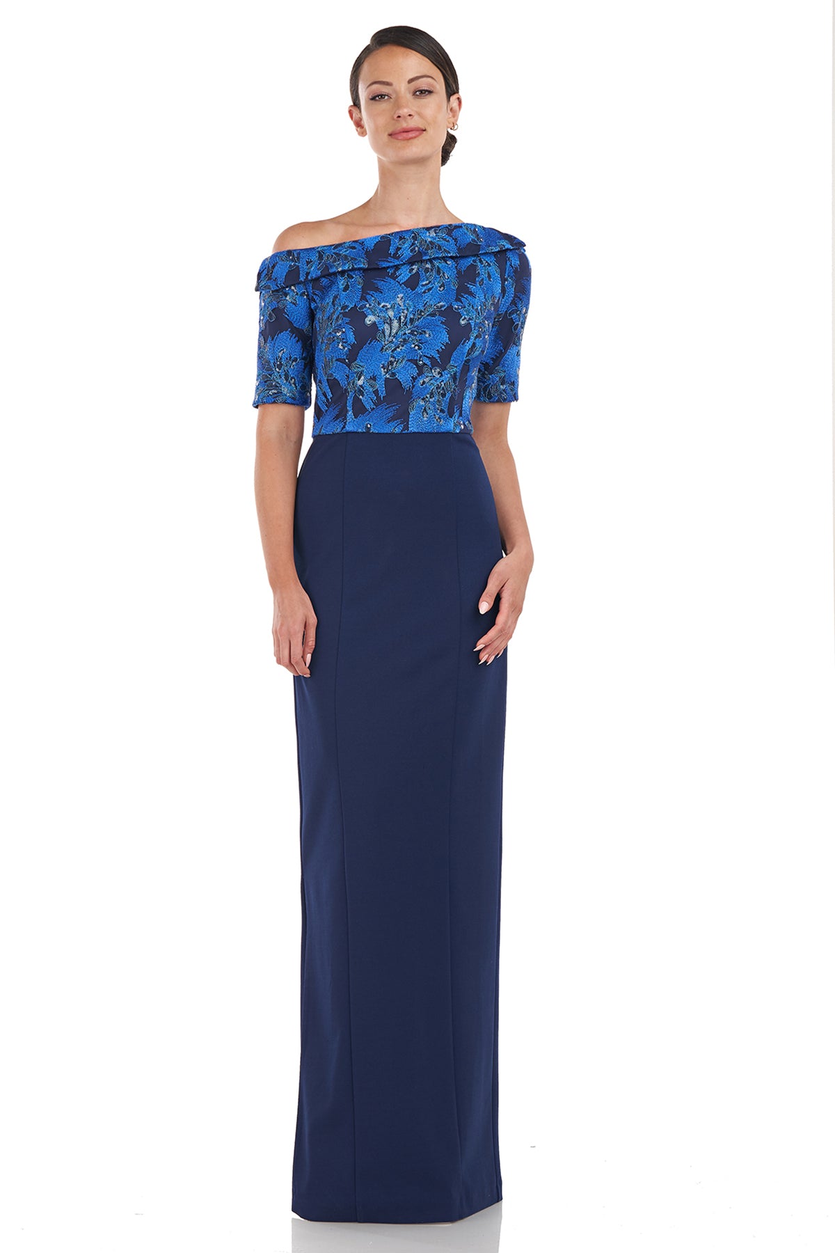 Zola Asymmetric Collar Gown